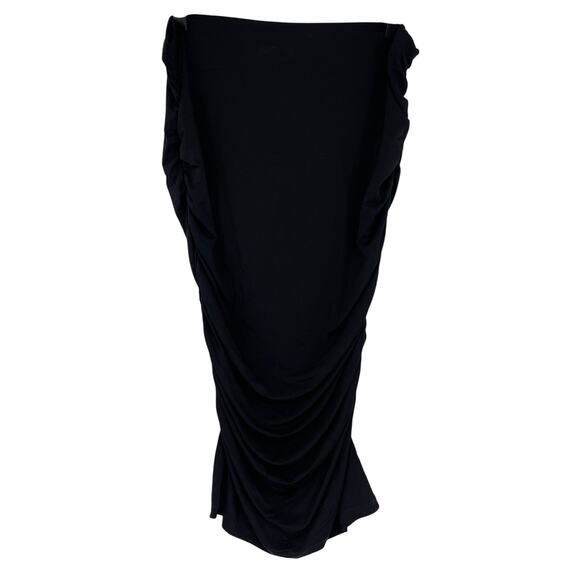 & Other Stories Ruched Pencil Midi Skirt Black Medium Elevated Capsule Wardrobe - Picture 4 of 9